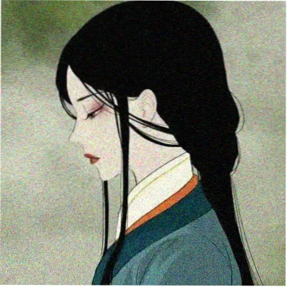 留言者头像，铜棕色背景上的人物剪影